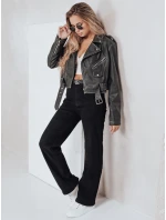Dámske široké čierne džínsy FashionStreet UY2748 Dámske široké čierne džínsy FashionStreet UY2748