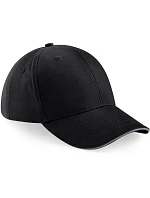 Beechfield B 20 6-panelová sendvičová čiapka „Athleisure“ 53.0020 čierna/grafitovo šedá