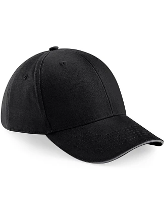 Beechfield B 20 6-panelová sendvičová čiapka „Athleisure“ 53.0020 čierna/grafitovo šedá