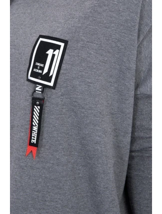 Oversize mikina s asymetrickými bokmi grafitová