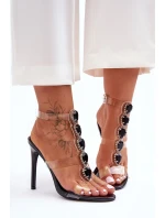 Wysokie Sandałki Szpilki D&A MR-16 Czarne