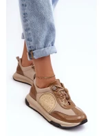 Damskie Buty Sportowe Skórzane Maciejka 06295-04 Beżowe Damskie Buty Sportowe Skórzane Maciejka 06295-04 Beżowe
