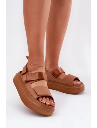 Sandały Damskie Na Platformie Z Rzepami Camel Nitepira