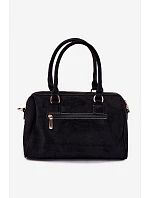 Kufríková kabelka so zlatými gombíkmi Black Emelle
