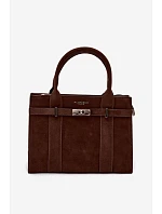 Kabelka typu Kufr z imitace semiše čokoládová Noressa