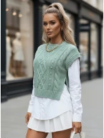 Dámsky sveter 2 v 1 s bielou košeľou CELESTIA mint FashionStreet MY2218
