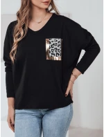 GLAMZONE dámska oversize blúzka s potlačou čierna FashionStreet RY2682 GLAMZONE dámska oversize blúzka s potlačou čierna FashionStreet RY2682