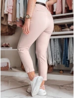 Dámske bavlnené slim fit nohavice s opaskom TAIRONIK ružové FashionStreet UY2548 Dámske bavlnené slim fit nohavice s opaskom TAIRONIK ružové FashionStreet UY2548