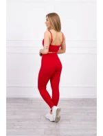 Súprava s blúzkou s rebrovaním červená