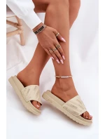 Klapki Damskie Na Platformie Big Star RR274A542 Beżowe