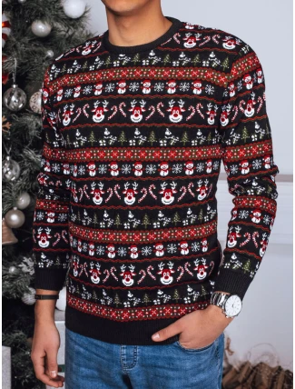 Pánsky vianočný sveter čierny FashionStreet WX2162