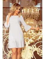 Pohodlné plisované šedé dámske šaty model 7657677