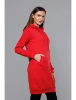 Dlhá červená tepláková mikina (YS10005-18)