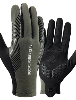 Cyklistické rukavice Rockbros jar/leto/jeseň, plné, veľkosť: L - zelené