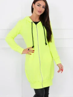Šaty s kapucňou, mikina žltá neónová
