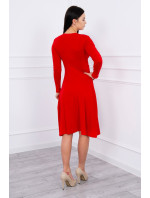 Šaty s výrezom pod prsiami červené
