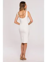 M667 Šaty Shaeth s ozdobnou retiazkou na chrbte - ecru