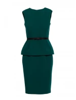 S427 Peplum šaty - zelené