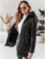Dámska prešívaná zimná bunda s kapucňou čierna FashionStreet TY5089