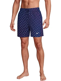 Plavky Nike Breaker Swoosh Link Midnig v tmavomodrej, ružovej a fialovej farbe NESSG577 440