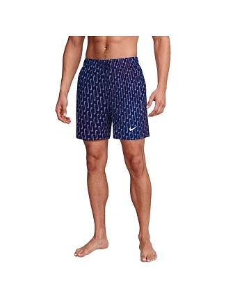 Plavky Nike Breaker Swoosh Link Midnig v tmavomodrej, ružovej a fialovej farbe NESSG577 440