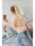 Sveter s výstrihom do V, púdrovo ružový Sveter s výstrihom do V, púdrovo ružový