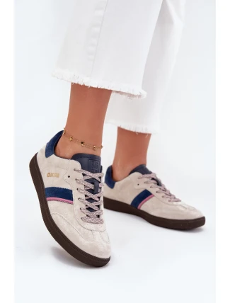 Zamszowe Niskie Sneakersy Damskie Big Star SS274679 HI-POLY SYSTEM Szare