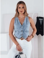 Dámska krátka džínsová vesta BLUEGEM FashionStreet TY4796 Dámska krátka džínsová vesta BLUEGEM FashionStreet TY4796