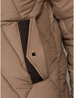Dámska zimná prešívaná bunda s odnímateľným golierom, béžová, FashionStreet TY6085 Dámska zimná prešívaná bunda s odnímateľným golierom, béžová, FashionStreet TY6085