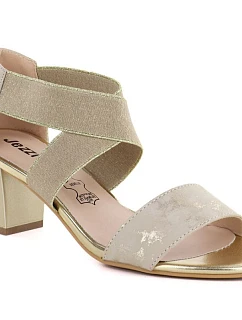 Dámske sandále so zlatým remienkom a stĺpikom Jezzi RMR1954-27