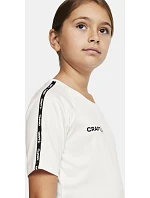 Craft Teamwear Squad Go Contrast Jersey Jr Detské kontrastné športové tričko 82.2727 biele Craft Teamwear Squad Go Contrast Jersey Jr Detské kontrastné športové tričko 82.2727 biele