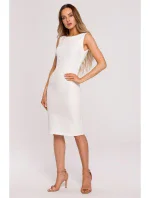 M667 Šaty Shaeth s ozdobnou retiazkou na chrbte - ecru