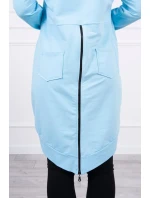 Mikina so zipsom na chrbte modrá