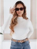 Dámsky sveter s polovičným rolákom TARLENA white FashionStreet MY2485 Dámsky sveter s polovičným rolákom TARLENA white FashionStreet MY2485
