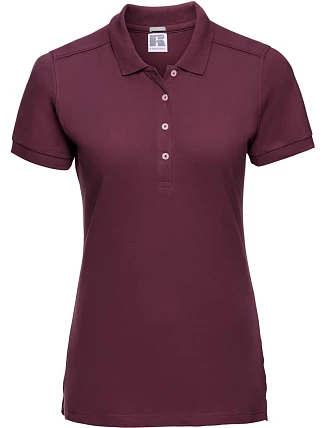 Russell Athletic 566F Dámske elastické piqué polo tričko 10.566F bordová Russell Athletic 566F Dámske elastické piqué polo tričko 10.566F bordová
