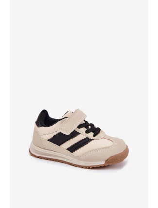Dziecięce Sneakersy Buty Sportowe Na Rzep Beżowe Viona