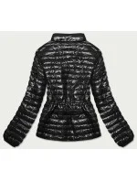 Čierna lesklá dámska prešívaná bunda (N-6107-1) Čierna lesklá dámska prešívaná bunda (N-6107-1)