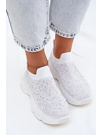Dámské Sportovní Textilní Baleríny s Dekorací Bílé Melorae