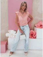 Dámska krátka blúzka SELFINA light pink FashionStreet MY2438