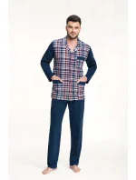 Luna 797 dlhé/r 3XL pánske pyžamo bez zipsu