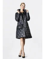 Čierna dámska prešívaná bunda so stojačikom (AG8-001)