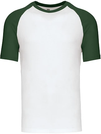 Kariban K 330 Baseballové tričko 20.K330 biele/lesná zeleň Kariban K 330 Baseballové tričko 20.K330 biele/lesná zeleň