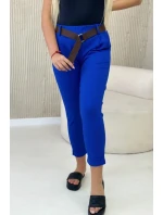 Punto Milano Zimné nohavice s opaskom chrpová modrá