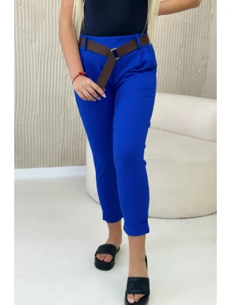 Punto Milano Zimné nohavice s opaskom chrpová modrá