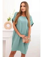 Šaty s vreckami tmavá mäta