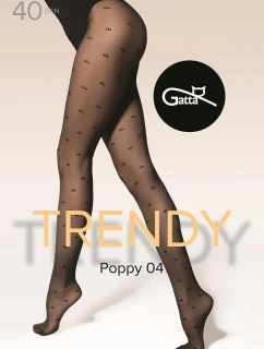 Dámske pančuchy Trendy Poppy 04 40den Black Pattern - Gatta