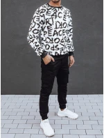 Pánska mikina bez kapucne biela FashionStreet BX5768