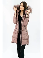 Dámska prešívaná zimná bunda s kapucňou Old Pink (7702) Dámska prešívaná zimná bunda s kapucňou Old Pink (7702)