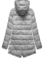 Dámska obojstranná zimná bunda s kapucňou army-grey (b2636)
