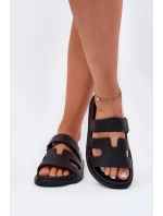 Piankowe Klapki Damskie Czarne Dimelle